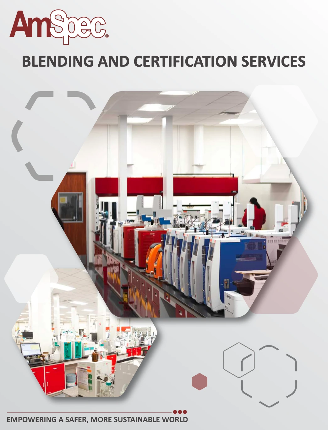 AmSpec flyer for blending and certification services.